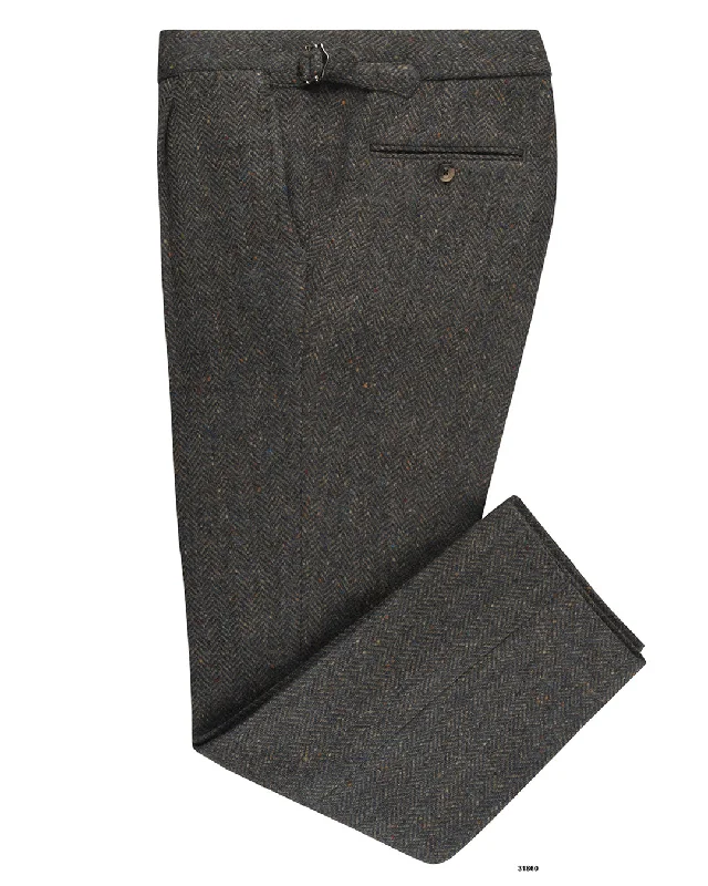 Soft Layers Molloy Herringbone Donegal Tweed Pants - Indigo