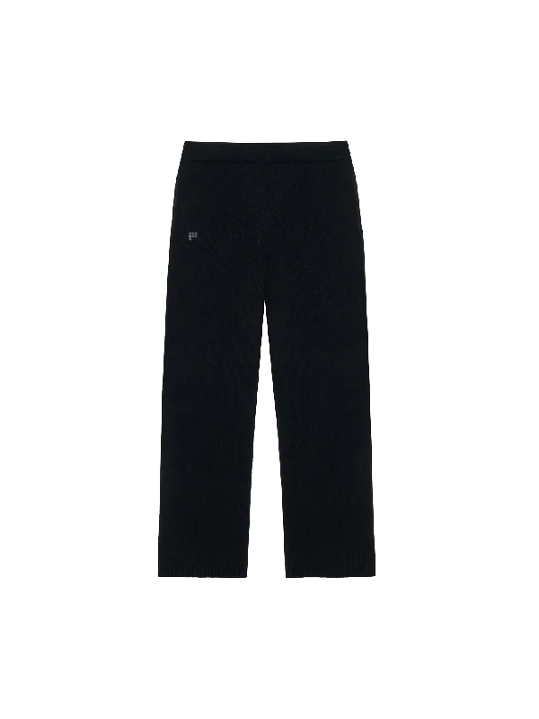 Soft Casual Archive Womens Recycled Cashmere Loose Track Pants—black