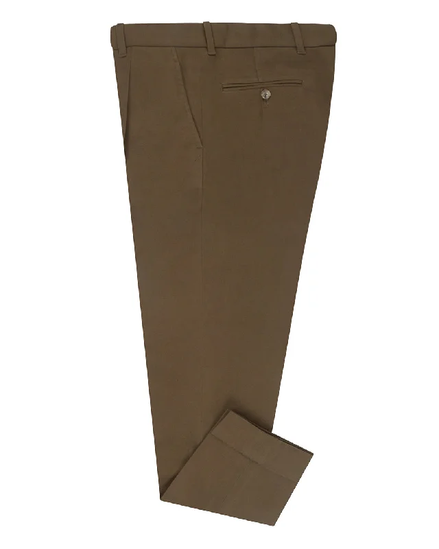 High-End Street Dacota Soft Dark Brown Stretch Twill Pants