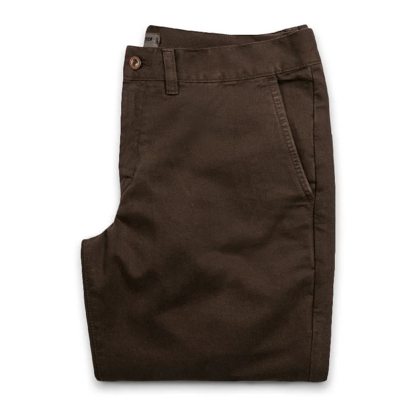 Sporty Chic Look The Democratic Chino in Chocolate